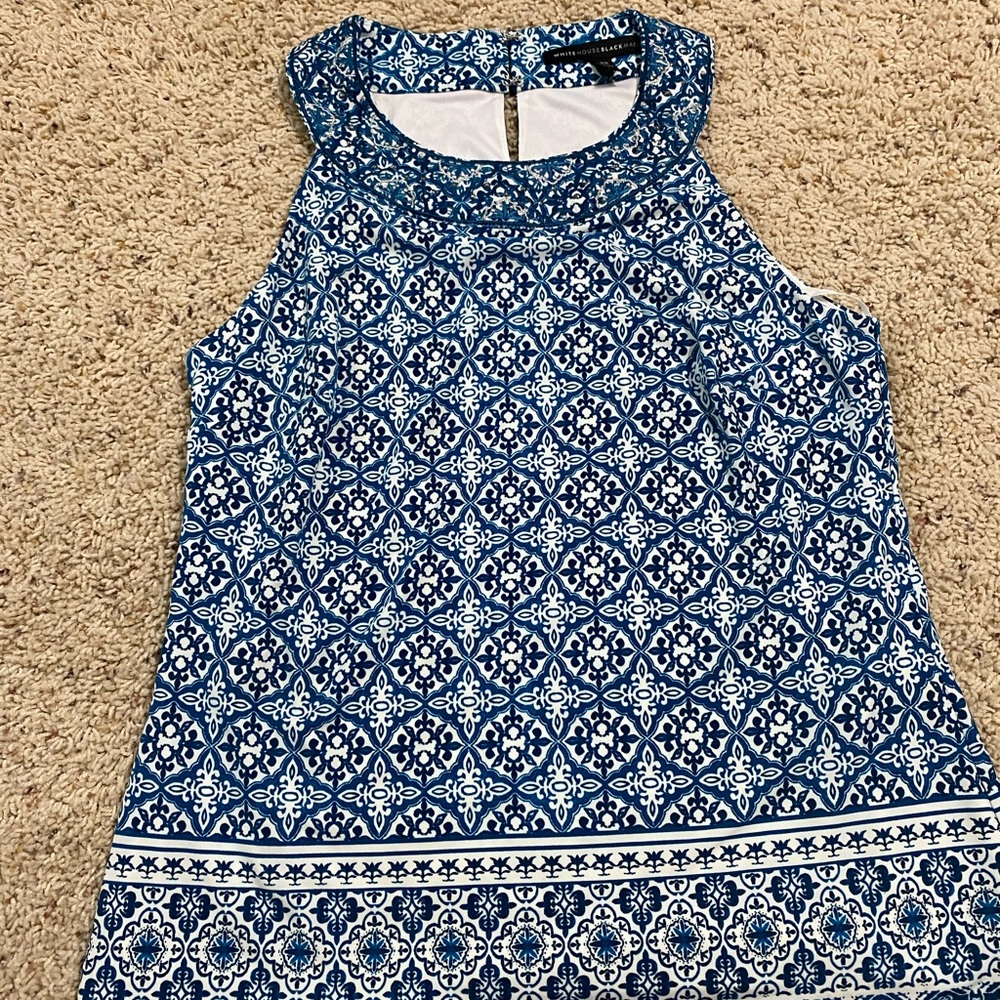 Sleveless silver bead detail blouse